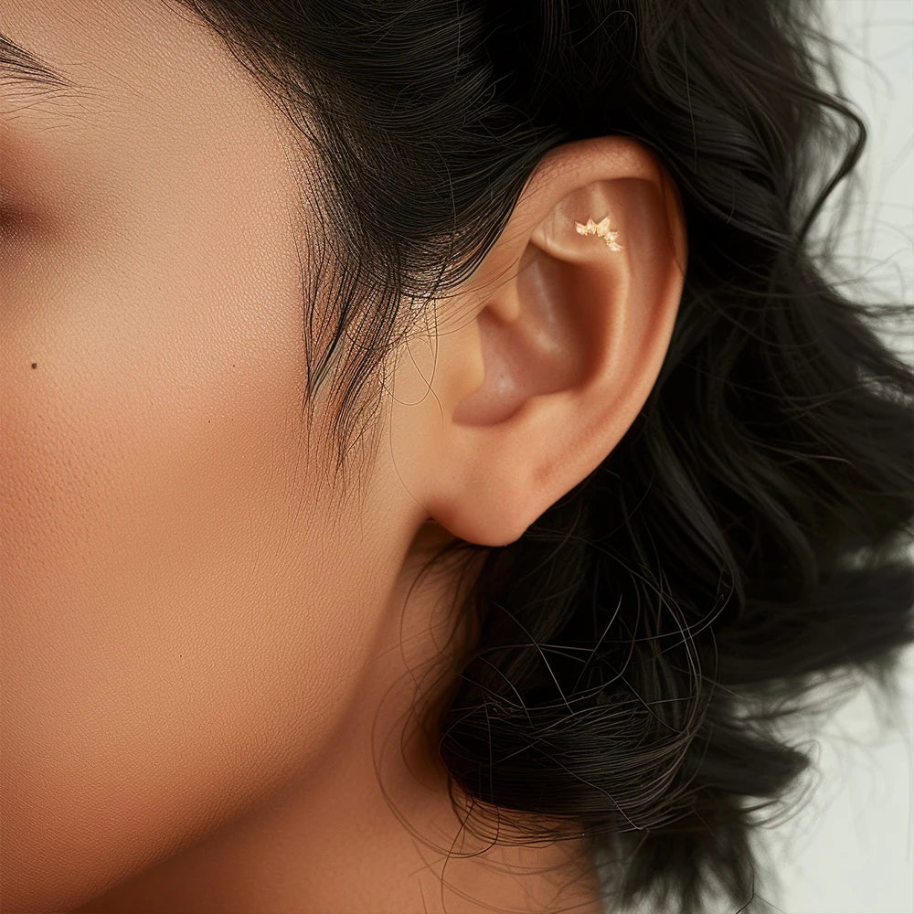 AIDE Heart Round Ball Flat Helix Piercing Earring 925 Sterling Silver Ear Studs Geometric Zircon Exquisite Trinket Studs Aretes