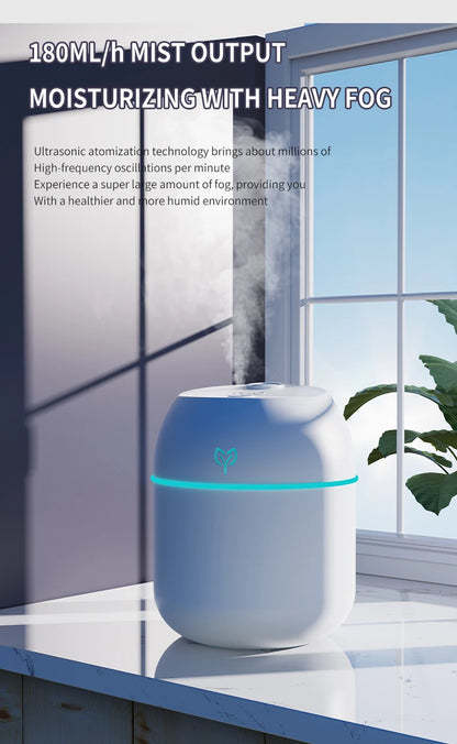 220ML big fog amount usb air humidifier Small desktop humidifier home intelligent car aromatreatment machine