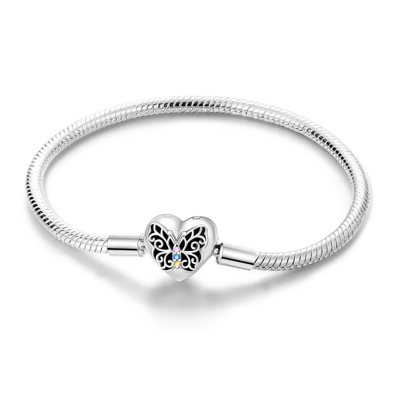 925 Sterling Silver Bracelets 17-20CM Original Leaf Clover Butterfly Heart Bracelet Fit DIY Charms Beads Fashion Women Jewelry