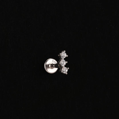 AIDE Heart Round Ball Flat Helix Piercing Earring 925 Sterling Silver Ear Studs Geometric Zircon Exquisite Trinket Studs Aretes