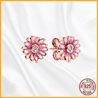 Authentic 925 Sterling Silver Heart Hoop Earring Sparkling Original Earring Women Gift