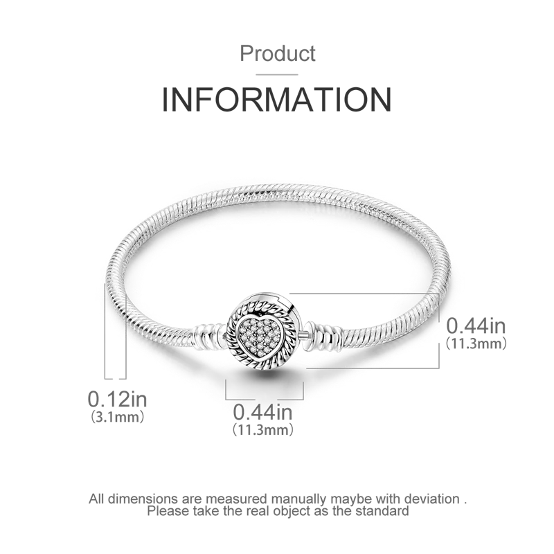 925 Sterling Silver Bracelets 17-20CM Original Leaf Clover Butterfly Heart Bracelet Fit DIY Charms Beads Fashion Women Jewelry