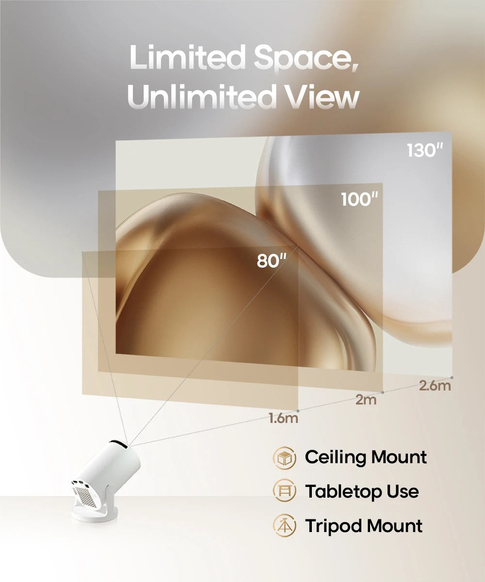 Projector HY300 PRO 8K Android 14 Dual Wifi6 290ANSI 1080P 1280*720P Home Cinema Projetor