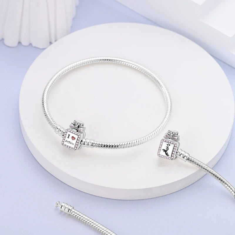 925 Sterling Silver Bracelets 17-20CM Original Leaf Clover Butterfly Heart Bracelet Fit DIY Charms Beads Fashion Women Jewelry