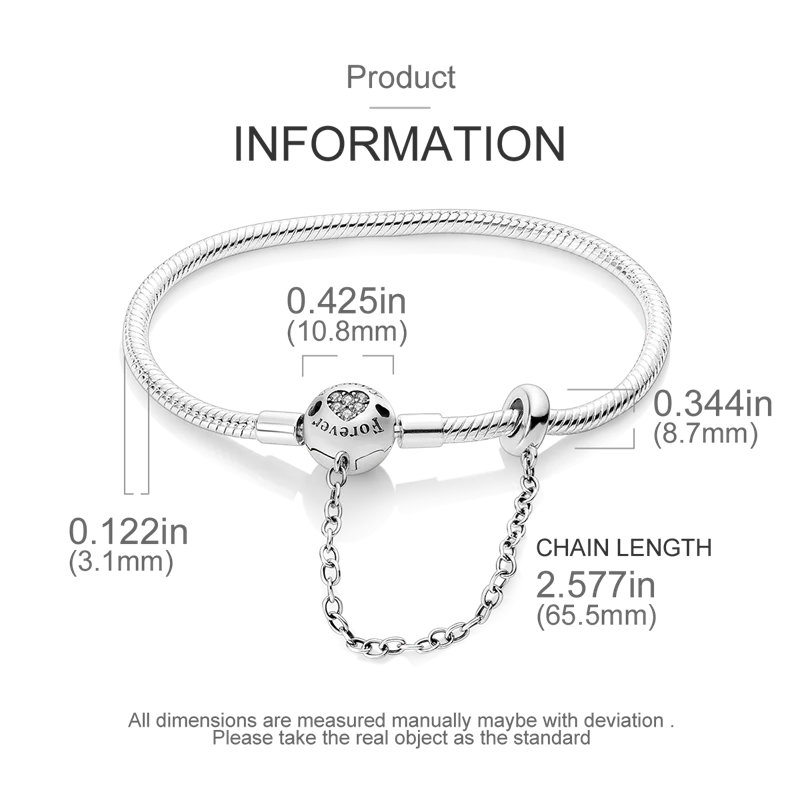 925 Sterling Silver Bracelets 17-20CM Original Leaf Clover Butterfly Heart Bracelet Fit DIY Charms Beads Fashion Women Jewelry