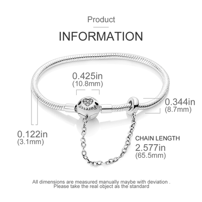 925 Sterling Silver Bracelets 17-20CM Original Leaf Clover Butterfly Heart Bracelet Fit DIY Charms Beads Fashion Women Jewelry