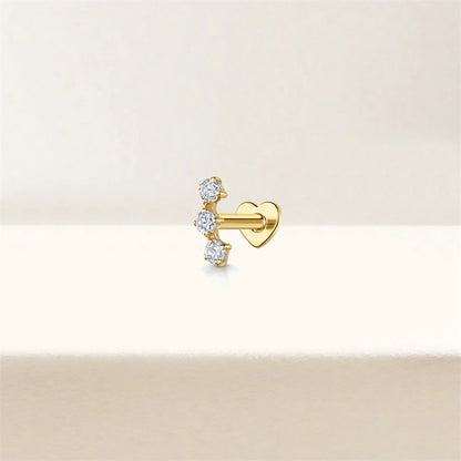 AIDE Heart Round Ball Flat Helix Piercing Earring 925 Sterling Silver Ear Studs Geometric Zircon Exquisite Trinket Studs Aretes