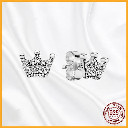 Authentic 925 Sterling Silver Heart Hoop Earring Sparkling Original Earring Women Gift