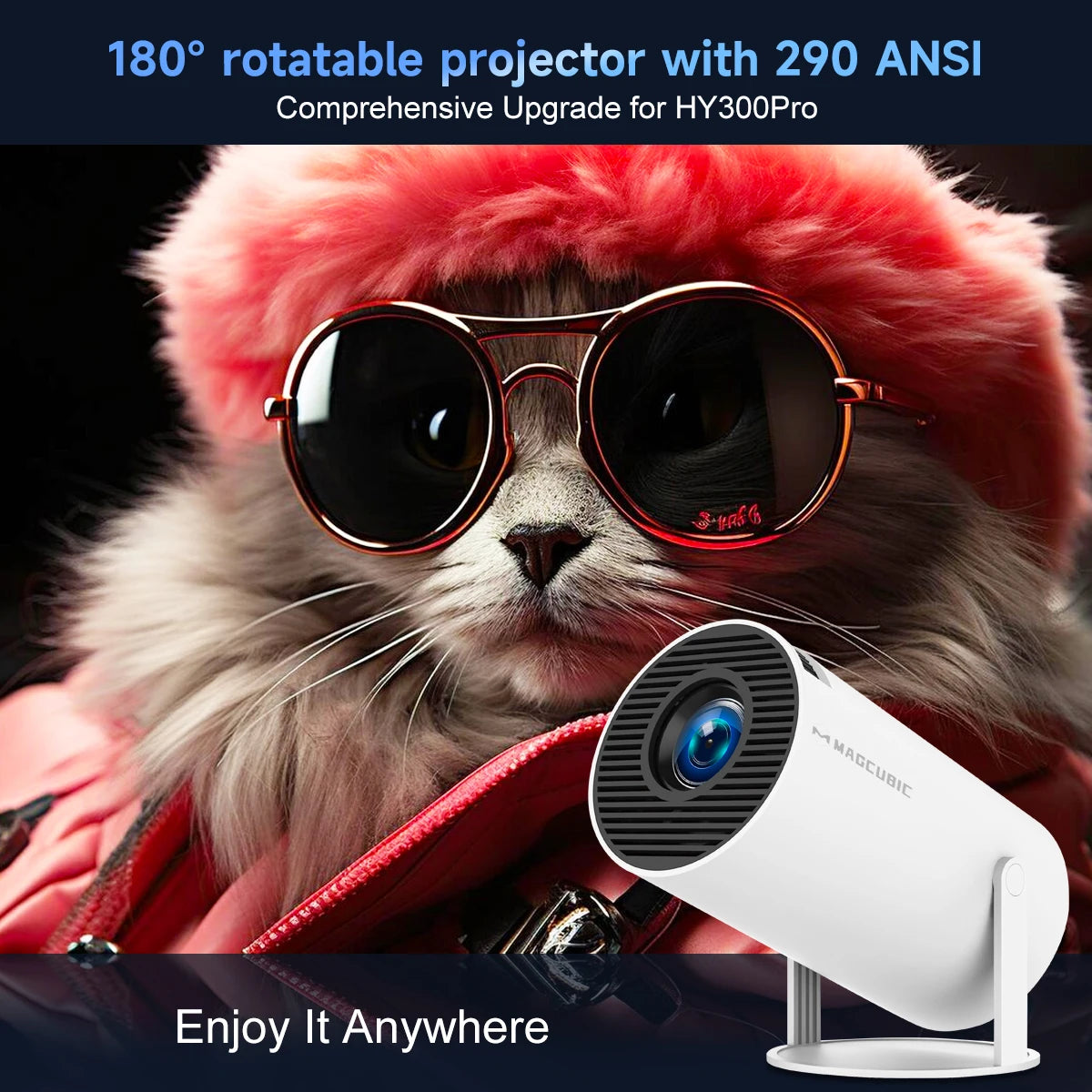 Projector HY300 PRO 8K Android 14 Dual Wifi6 290ANSI 1080P 1280*720P Home Cinema Projetor