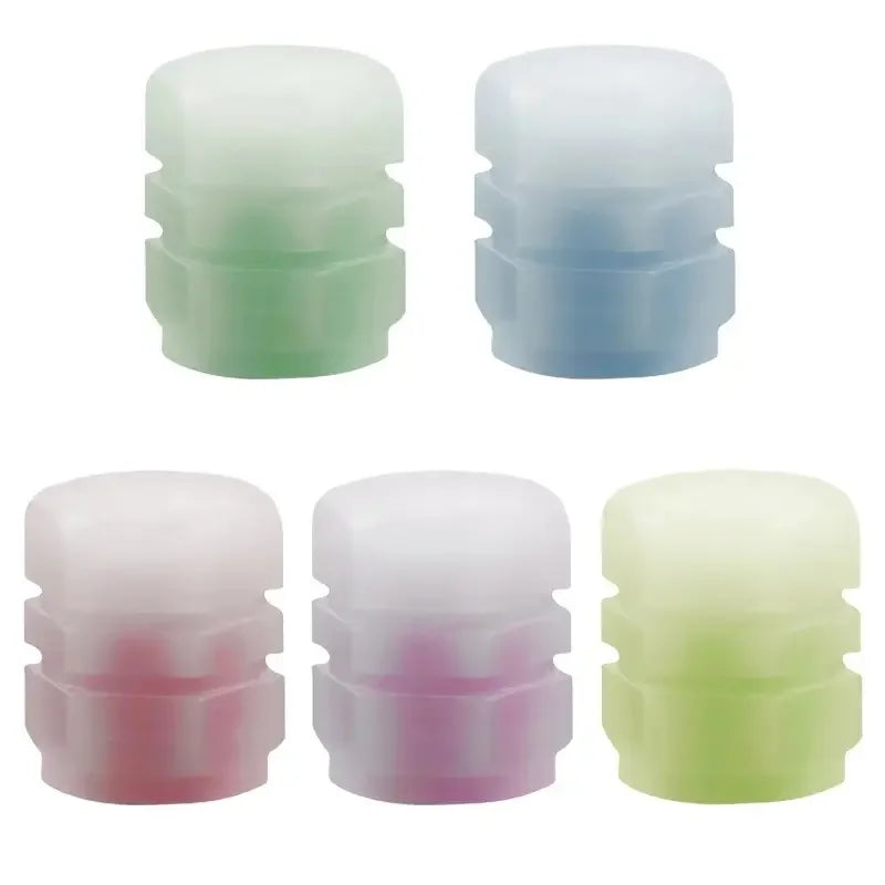 Luminous Valve Caps Fluorescent Night Car Tire Valve Caps Motorcycle Bike Glowing Decor Wheel Nozzles Tyre Cap Car Accessories