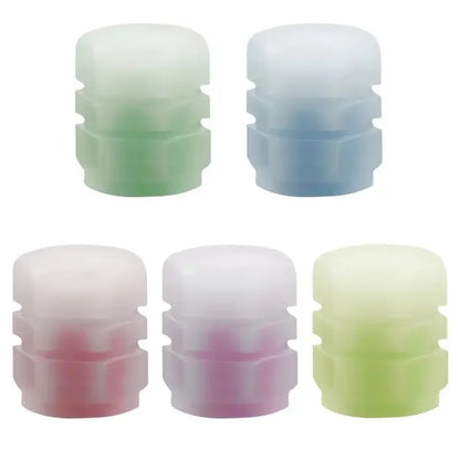 Luminous Valve Caps Fluorescent Night Car Tire Valve Caps Motorcycle Bike Glowing Decor Wheel Nozzles Tyre Cap Car Accessories