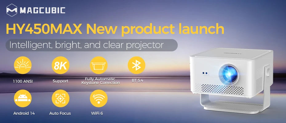 Projector HY300 PRO 8K Android 14 Dual Wifi6 290ANSI 1080P 1280*720P Home Cinema Projetor