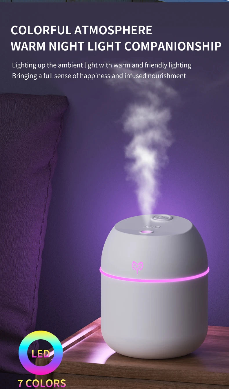 220ML big fog amount usb air humidifier Small desktop humidifier home intelligent car aromatreatment machine