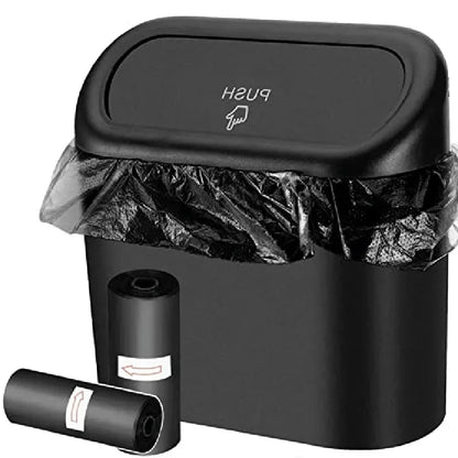 Car Trash Can (with Lid) Contains 60 (300) Garbage Bags, Small Car Trash Can, Leak-proof Mini Car Accessories