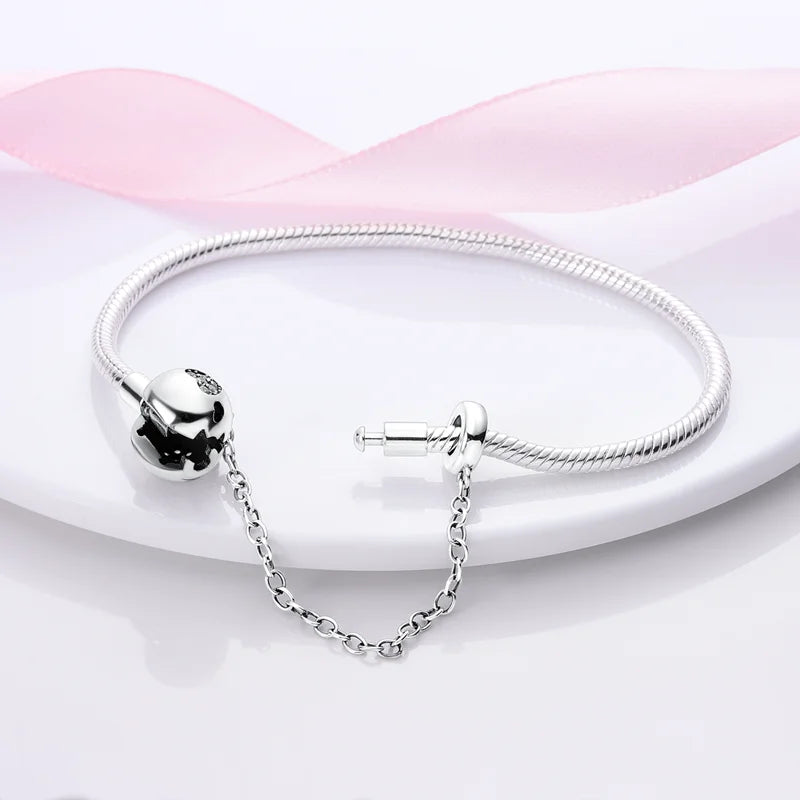 925 Sterling Silver Bracelets 17-20CM Original Leaf Clover Butterfly Heart Bracelet Fit DIY Charms Beads Fashion Women Jewelry