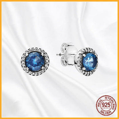 Authentic 925 Sterling Silver Heart Hoop Earring Sparkling Original Earring Women Gift