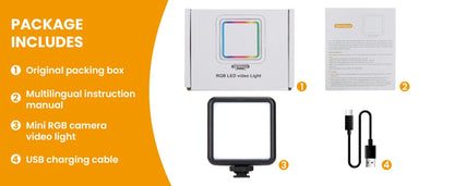 Pocket RGB Fill Light Portable LED Light Video Mini Fill Light For Camera Smartphone for GoPro Laptop Selfie Adjustable RGB Lamp