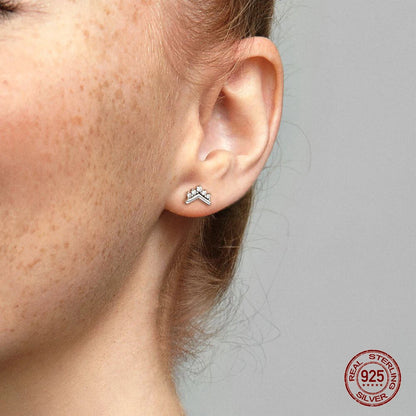 Authentic 925 Sterling Silver Heart Hoop Earring Sparkling Original Earring Women Gift