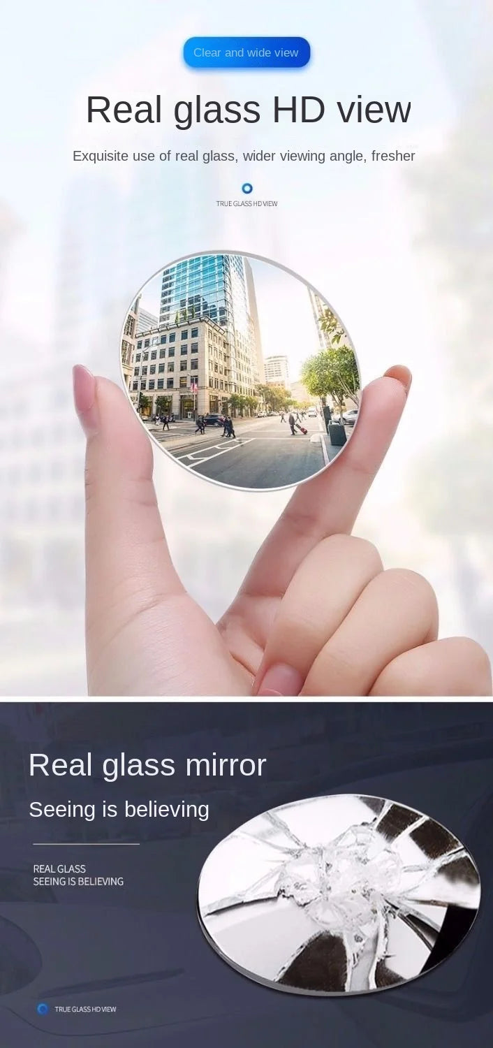 Car Blind Spot Rear View Mirror Wide Angle 360 Degree Adjustable Small Round Mirror Car Reverse Auxiliary Rearview Convex Mirror