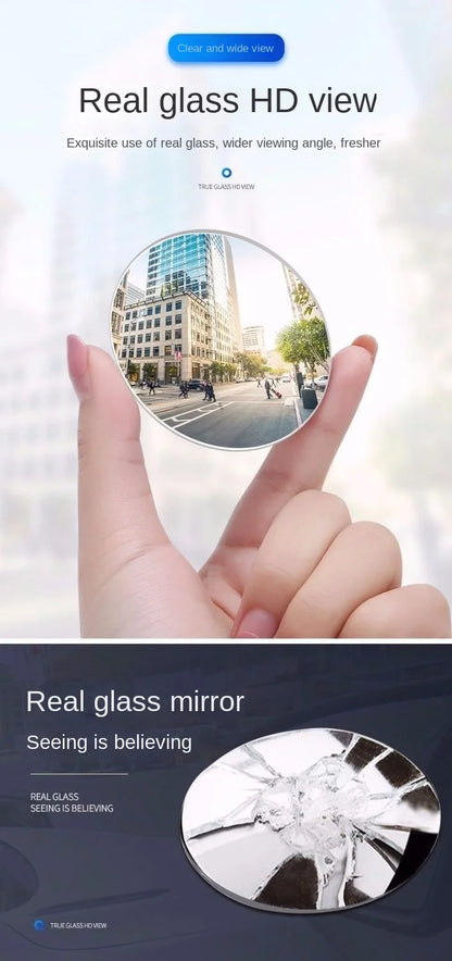 Car Blind Spot Rear View Mirror Wide Angle 360 Degree Adjustable Small Round Mirror Car Reverse Auxiliary Rearview Convex Mirror