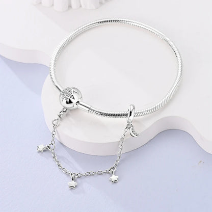 925 Sterling Silver Bracelets 17-20CM Original Leaf Clover Butterfly Heart Bracelet Fit DIY Charms Beads Fashion Women Jewelry