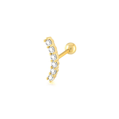 AIDE Heart Round Ball Flat Helix Piercing Earring 925 Sterling Silver Ear Studs Geometric Zircon Exquisite Trinket Studs Aretes