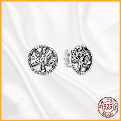 Authentic 925 Sterling Silver Heart Hoop Earring Sparkling Original Earring Women Gift