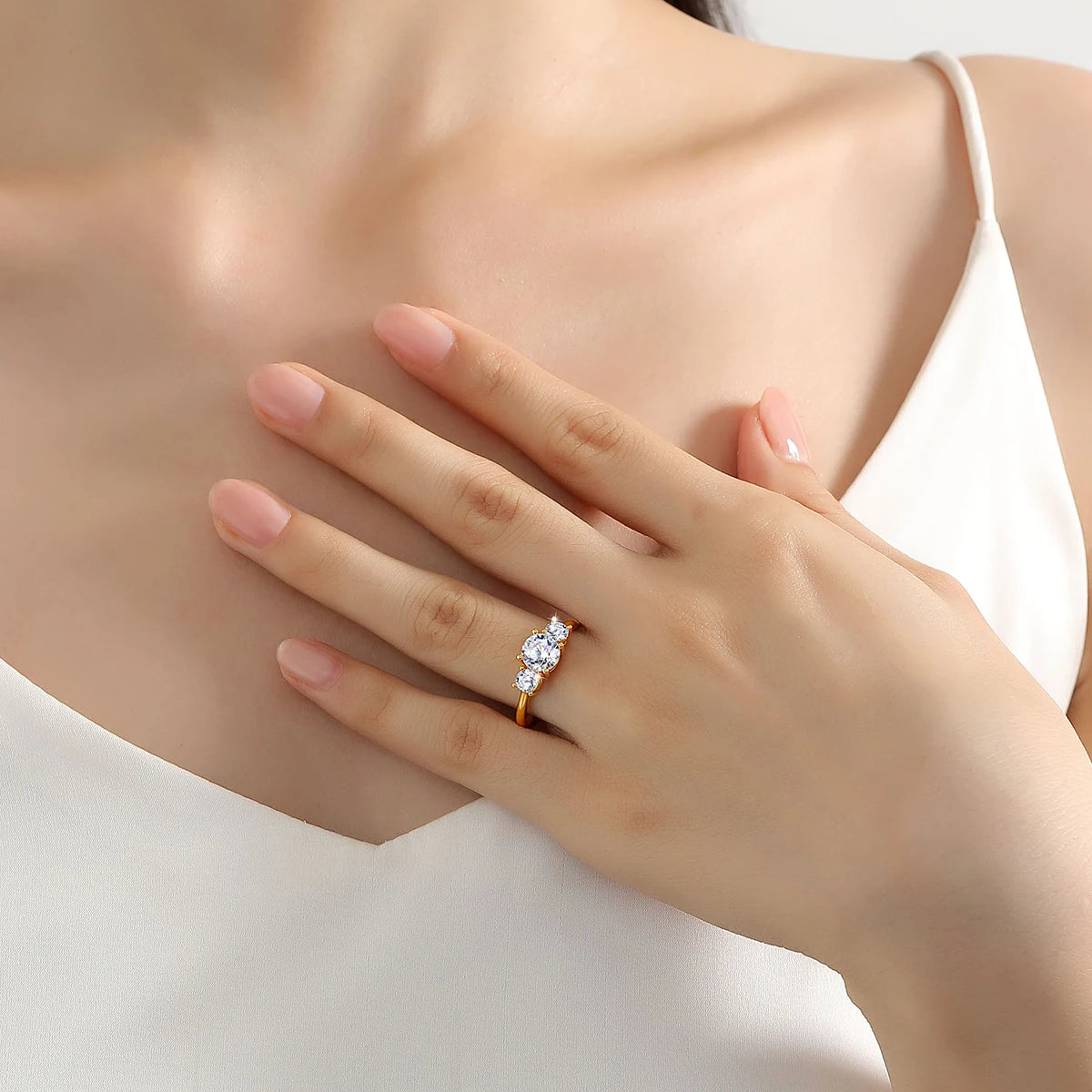 18k Gold Ring Moissanite For Women