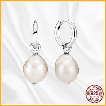 Authentic 925 Sterling Silver Heart Hoop Earring Sparkling Original Earring Women Gift