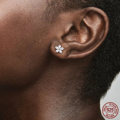 Authentic 925 Sterling Silver Heart Hoop Earring Sparkling Original Earring Women Gift