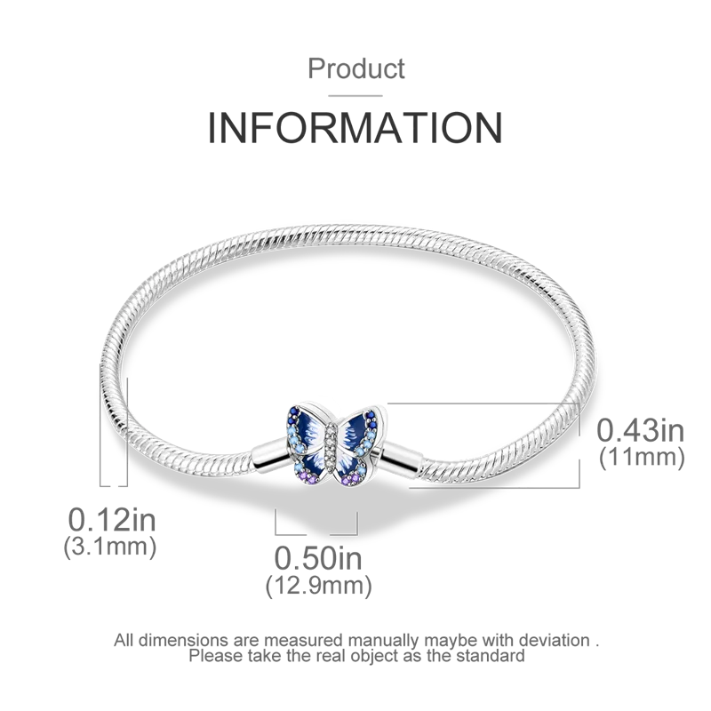 925 Sterling Silver Bracelets 17-20CM Original Leaf Clover Butterfly Heart Bracelet Fit DIY Charms Beads Fashion Women Jewelry