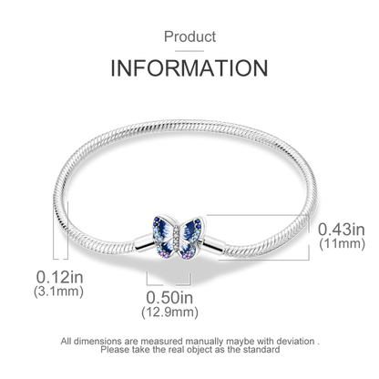 925 Sterling Silver Bracelets 17-20CM Original Leaf Clover Butterfly Heart Bracelet Fit DIY Charms Beads Fashion Women Jewelry