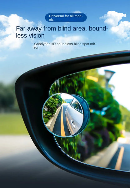 Car Blind Spot Rear View Mirror Wide Angle 360 Degree Adjustable Small Round Mirror Car Reverse Auxiliary Rearview Convex Mirror