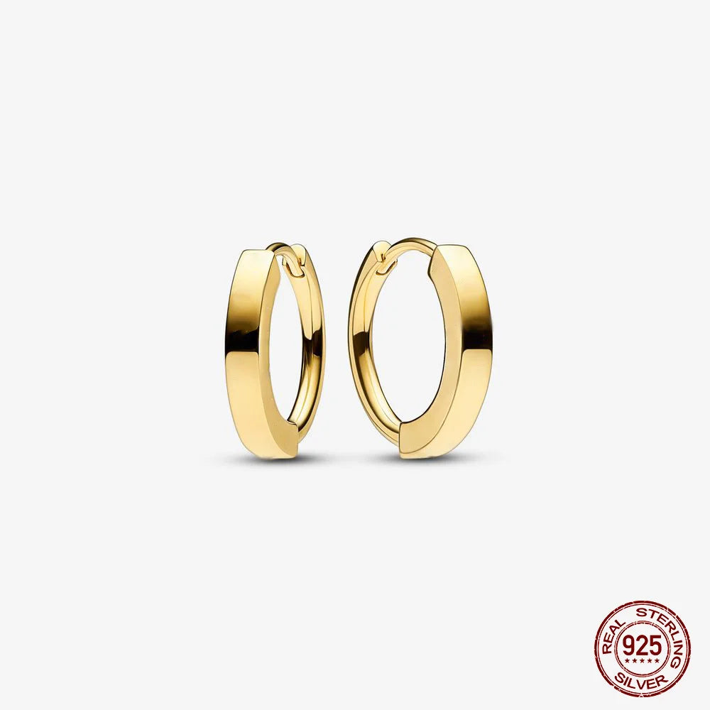 Authentic 925 Sterling Silver Heart Hoop Earring Sparkling Original Earring Women Gift