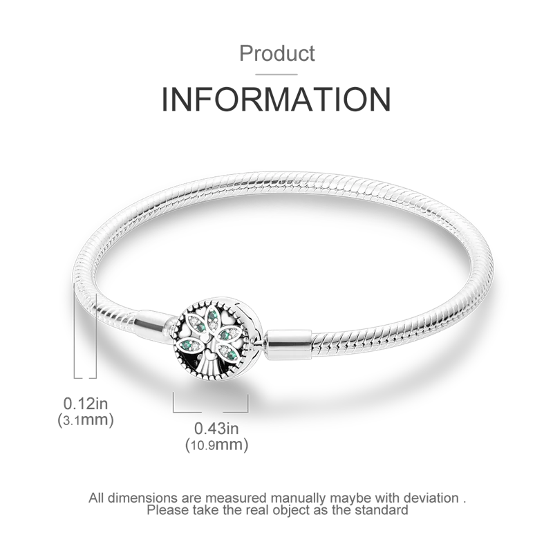 925 Sterling Silver Bracelets 17-20CM Original Leaf Clover Butterfly Heart Bracelet Fit DIY Charms Beads Fashion Women Jewelry