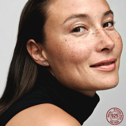 Authentic 925 Sterling Silver Heart Hoop Earring Sparkling Original Earring Women Gift