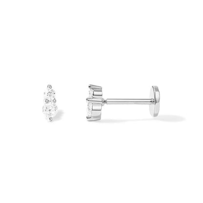 AIDE Heart Round Ball Flat Helix Piercing Earring 925 Sterling Silver Ear Studs Geometric Zircon Exquisite Trinket Studs Aretes