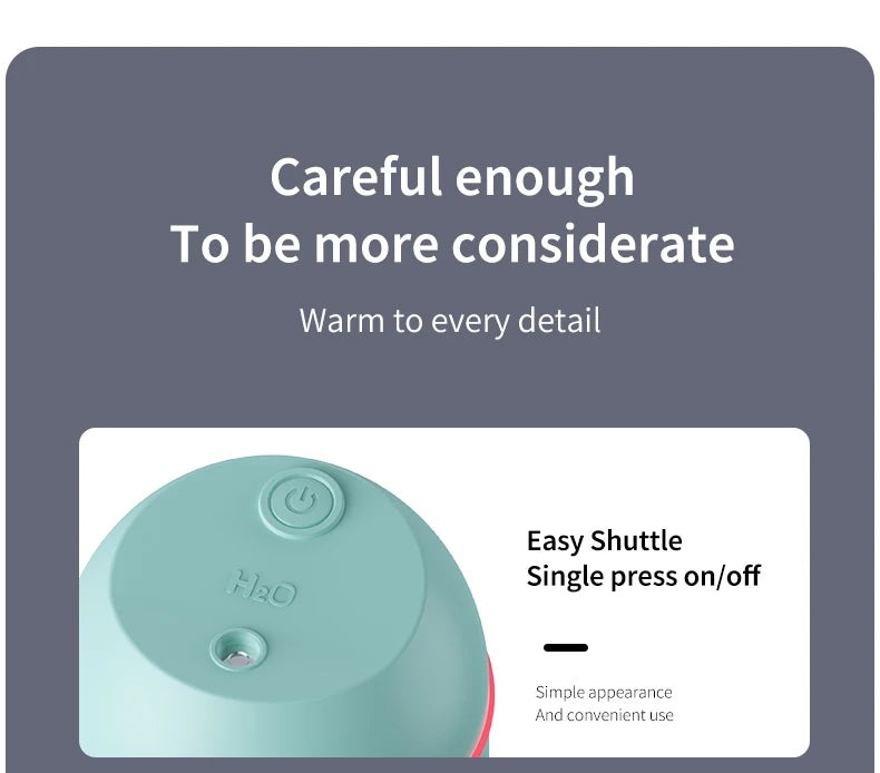 220ML big fog amount usb air humidifier Small desktop humidifier home intelligent car aromatreatment machine