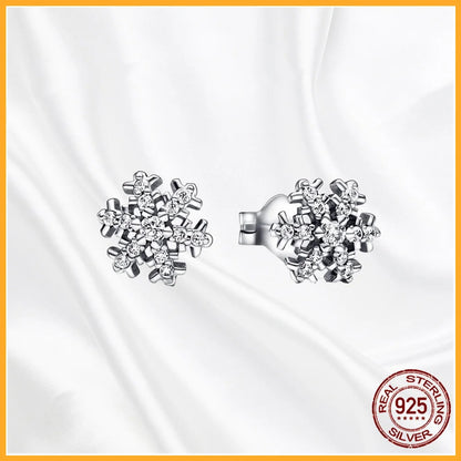 Authentic 925 Sterling Silver Heart Hoop Earring Sparkling Original Earring Women Gift