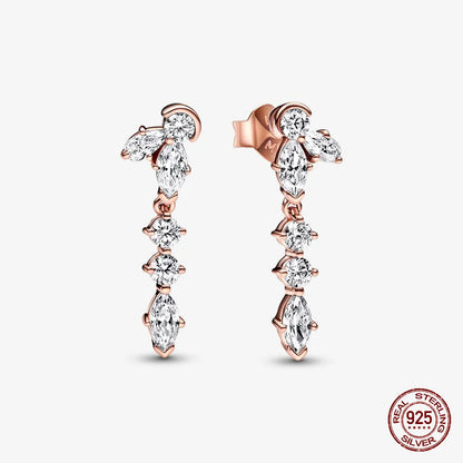 Authentic 925 Sterling Silver Heart Hoop Earring Sparkling Original Earring Women Gift