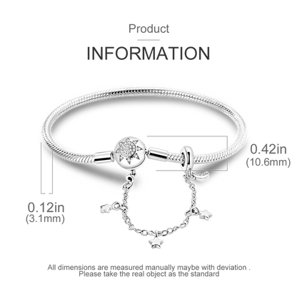 925 Sterling Silver Bracelets 17-20CM Original Leaf Clover Butterfly Heart Bracelet Fit DIY Charms Beads Fashion Women Jewelry