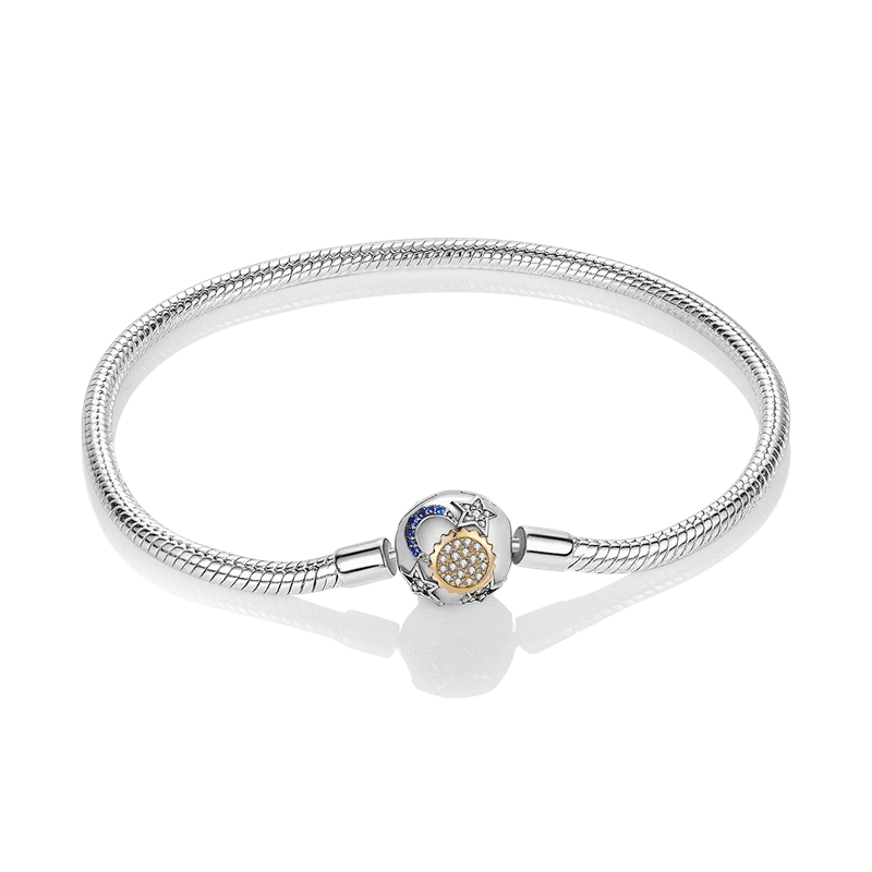 925 Sterling Silver Bracelets 17-20CM Original Leaf Clover Butterfly Heart Bracelet Fit DIY Charms Beads Fashion Women Jewelry