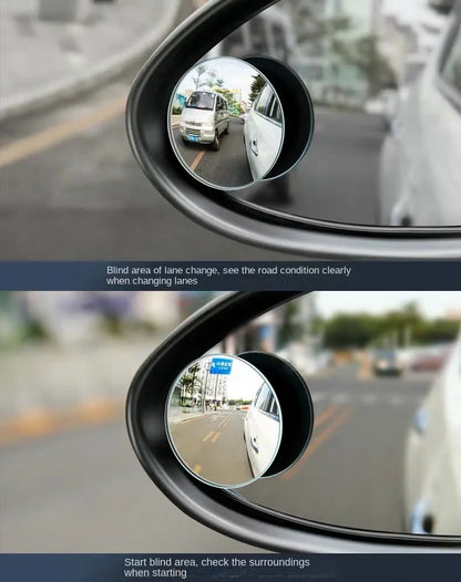 Car Blind Spot Rear View Mirror Wide Angle 360 Degree Adjustable Small Round Mirror Car Reverse Auxiliary Rearview Convex Mirror