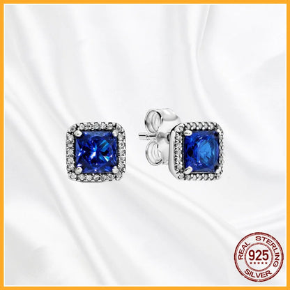 Authentic 925 Sterling Silver Heart Hoop Earring Sparkling Original Earring Women Gift